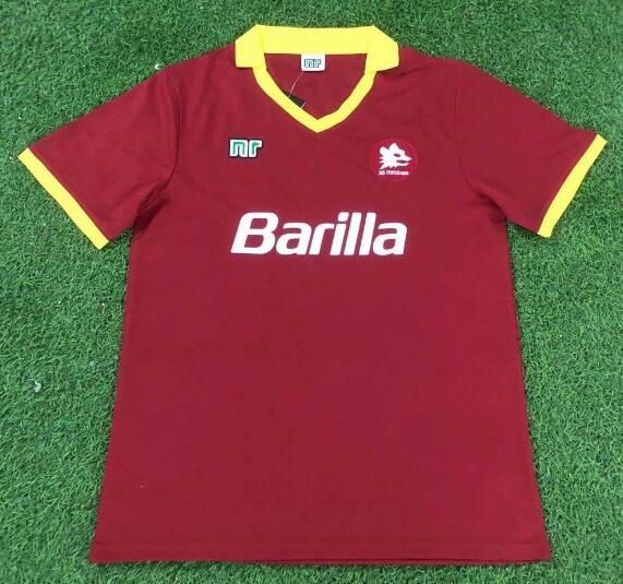 1989-90 Roma Retro Home Kit Soccer Jersey